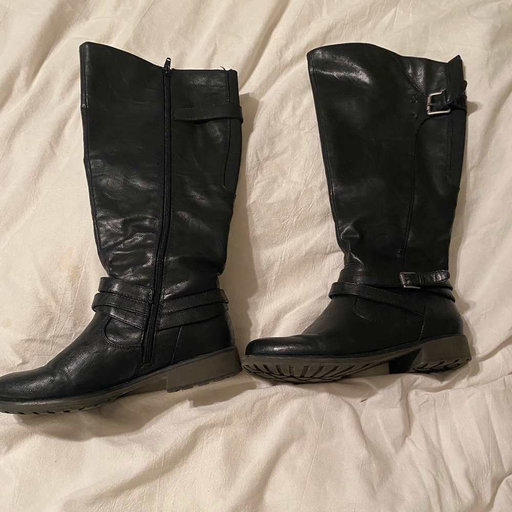 Knee high boots.